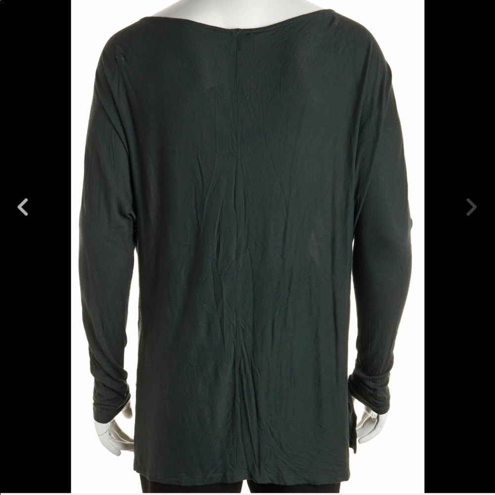 VINCE Green Long Sleeve Scoop Neck Basic T-Shirt - Picture 2 of 2